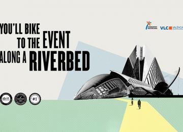 You'll bike to the event along a riverbed