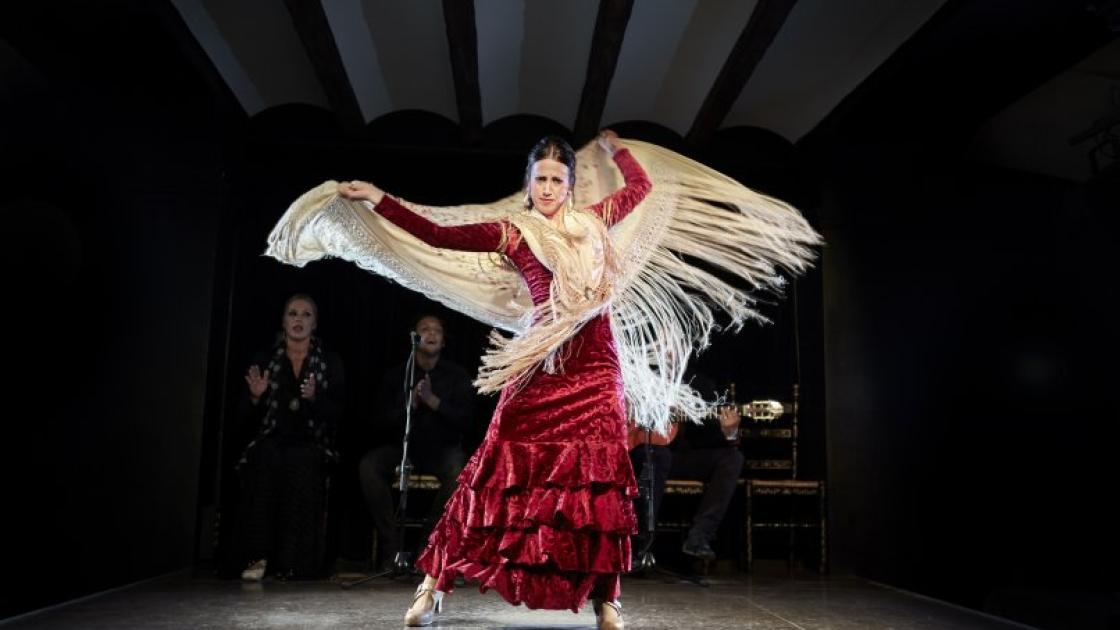 bailaora durante espectáculo en la bulería