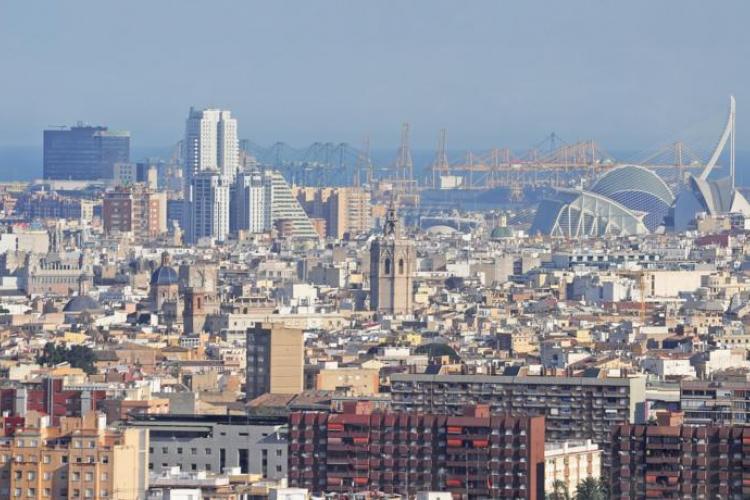vista aérea skyline de valencia
